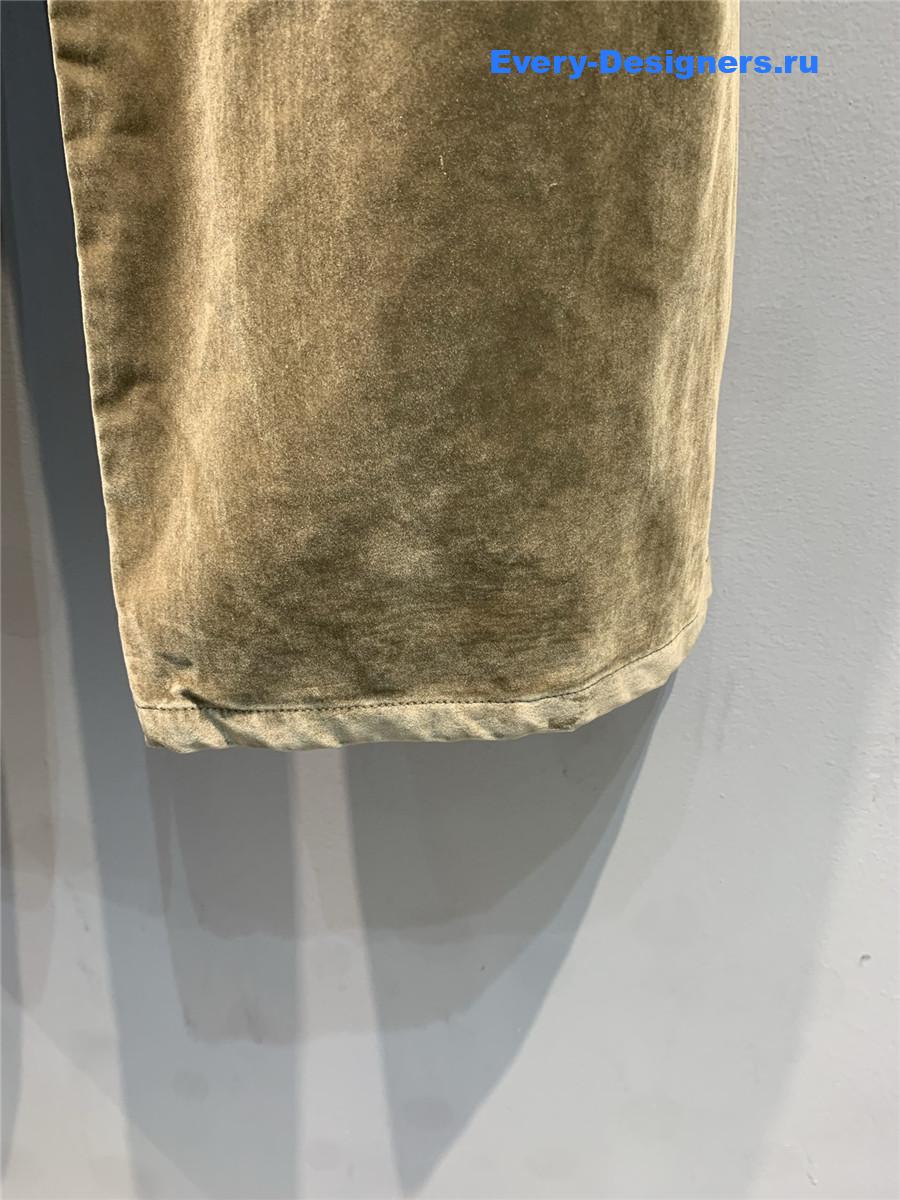 Miu Miu Tobacco Flocked Chambray Pants