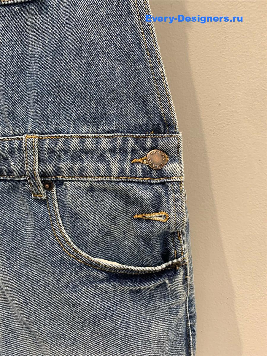 Pra*a light blue denim bib dress