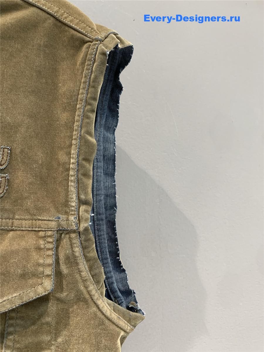 Miu Miu Tobacco Brown Chambray Vest