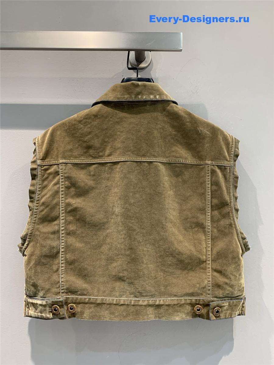 Miu Miu Tobacco Brown Chambray Vest