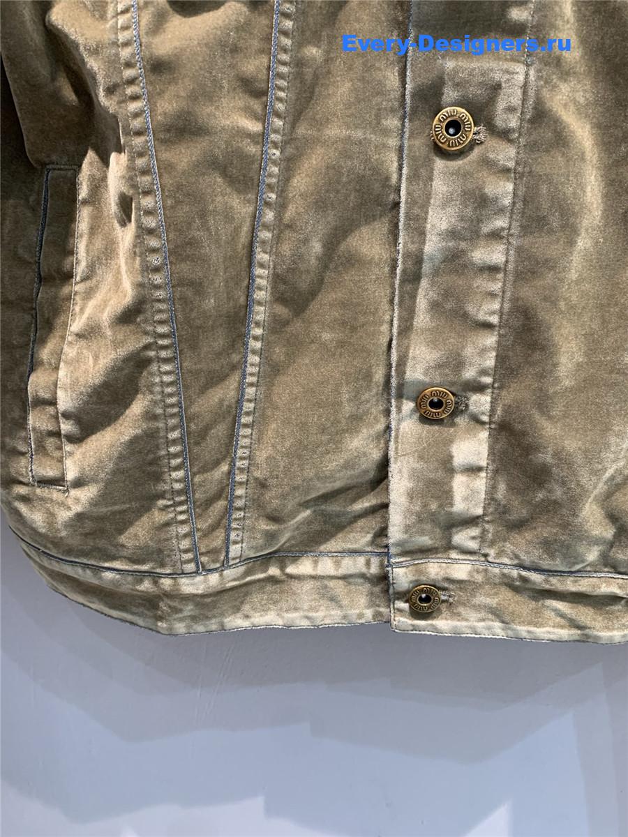 Miu Miu Tobacco Chambray Blouson Jacket