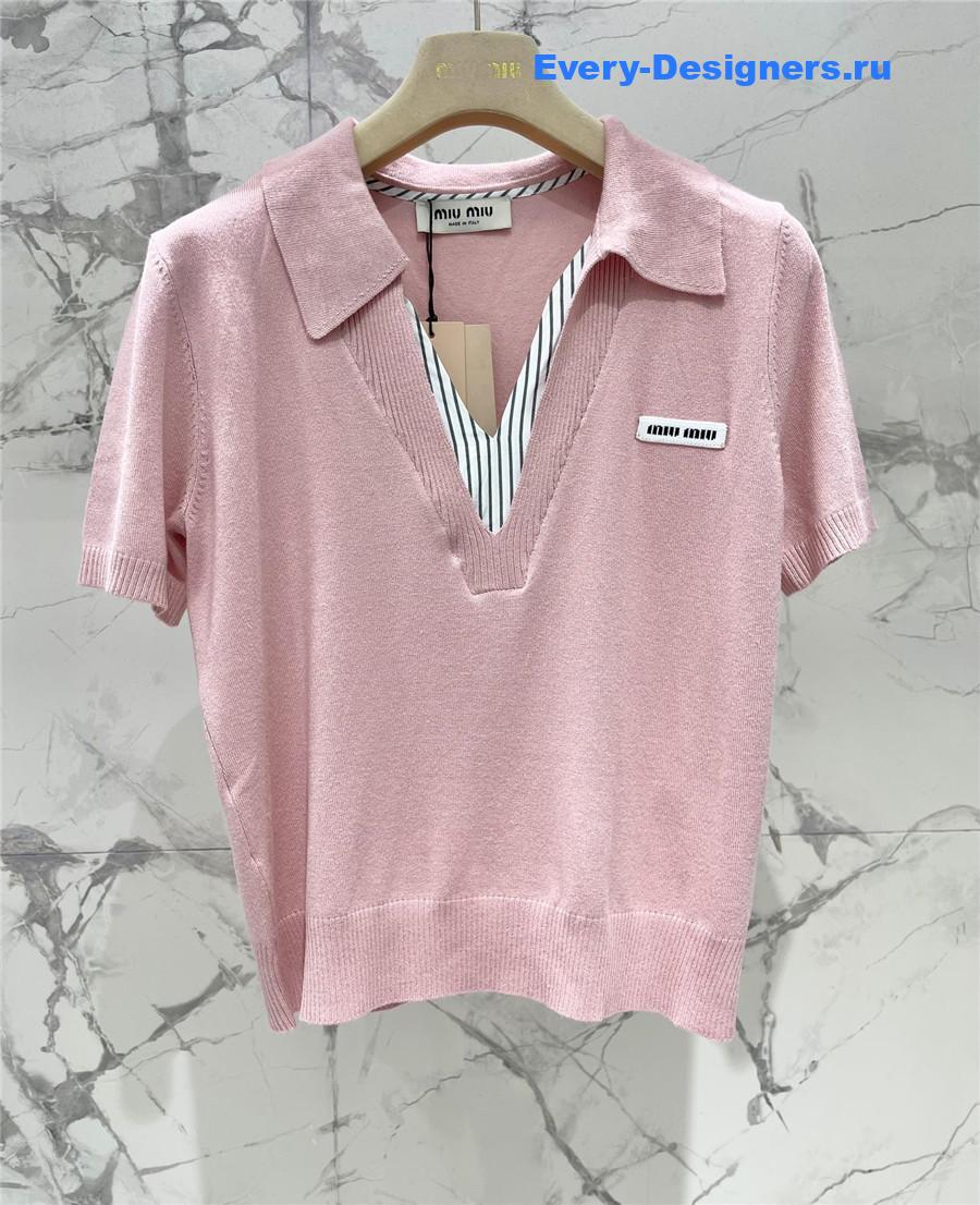 Miu Miu Pink Polo Sweater