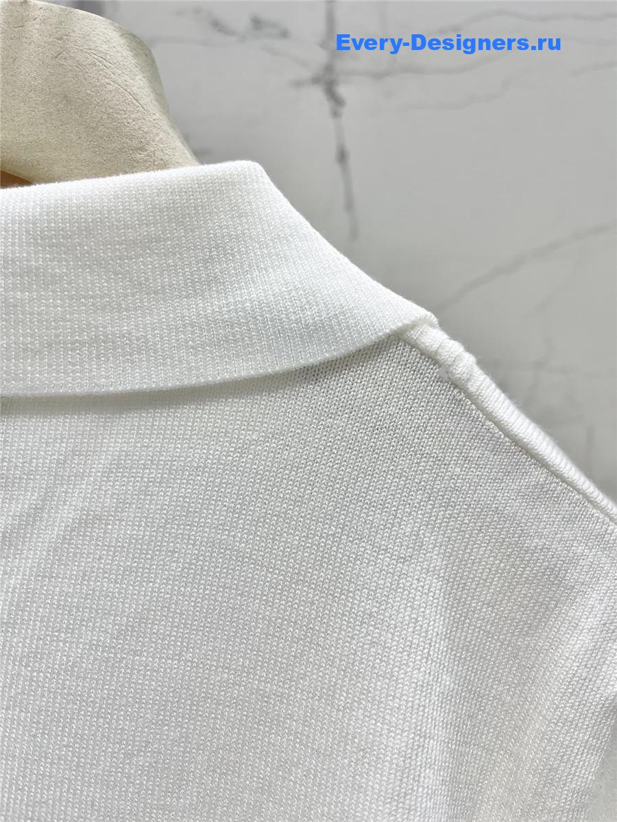 Miu Miu White Cotton Piqué Polo Shirt