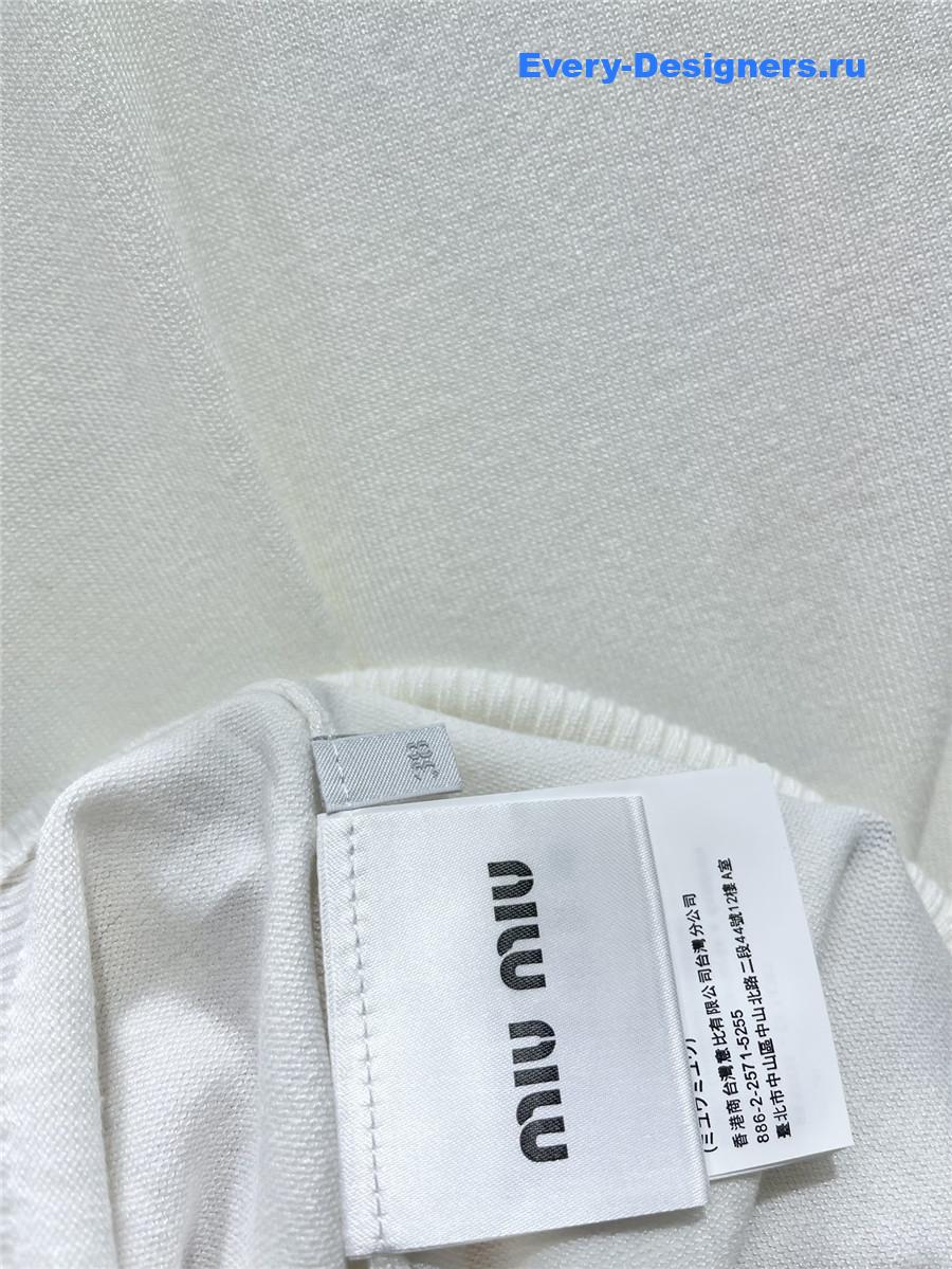 Miu Miu White Cotton Piqué Polo Shirt