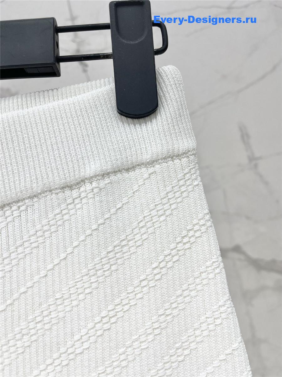 Balmain White Knitted Skirt