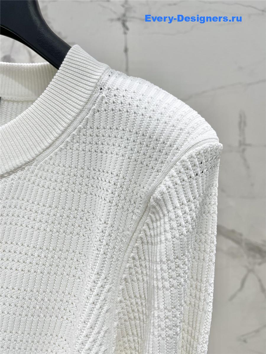 Balmain Pointelle Cardigan White