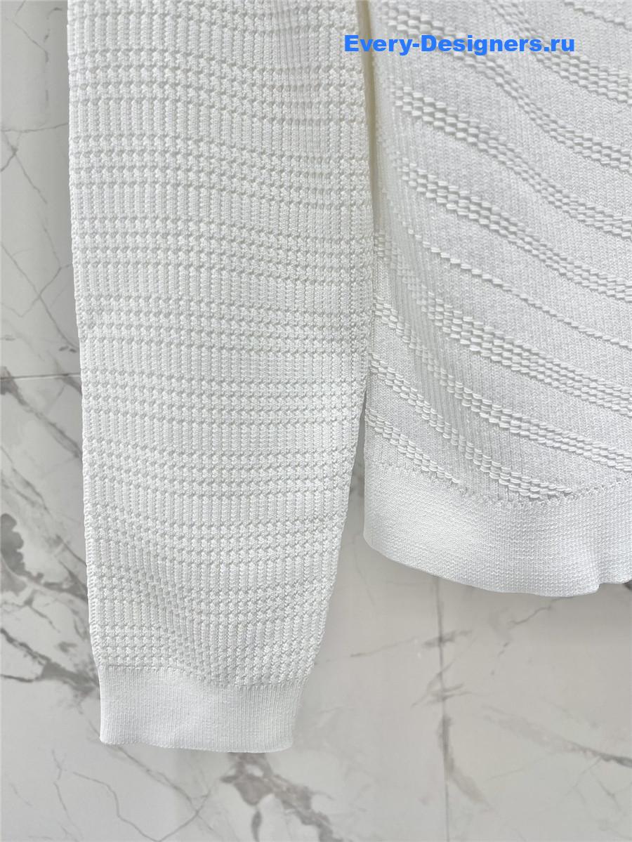 Balmain Pointelle Cardigan White