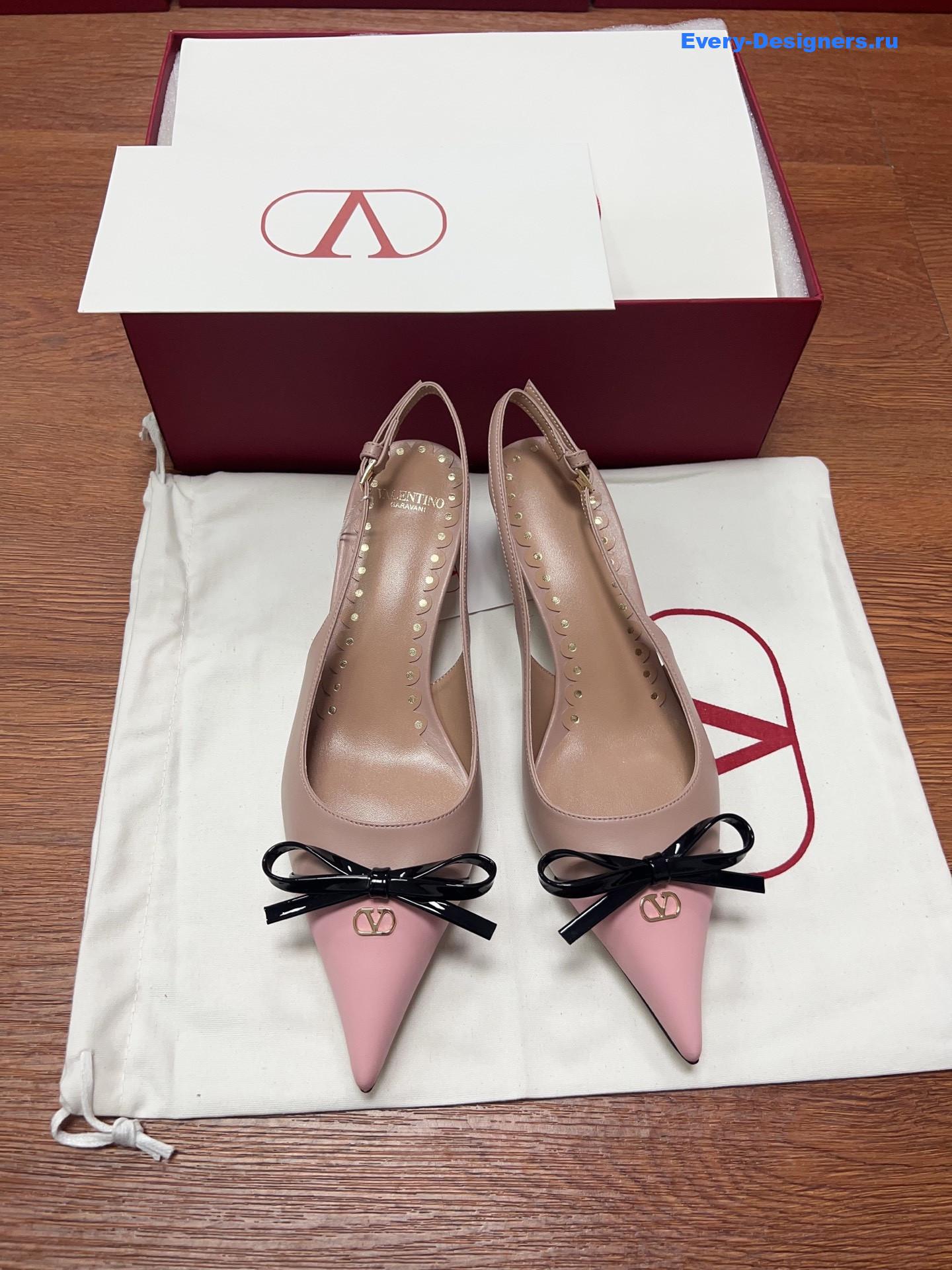 Va1e*ntin0 garavani pink bow slingback pumps