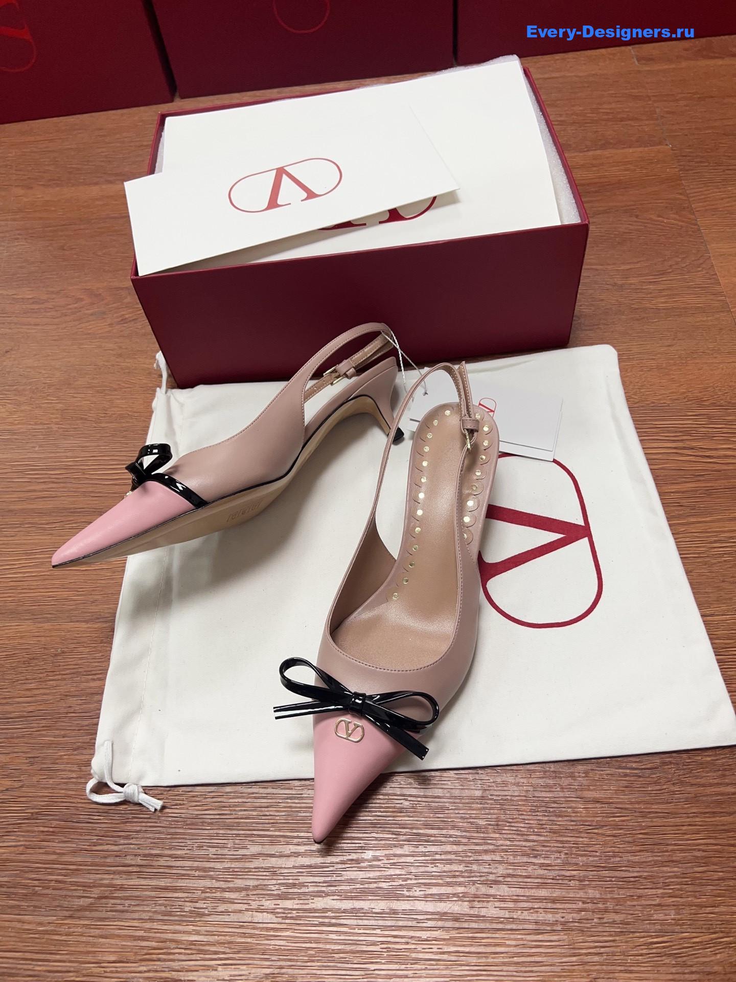 Va1e*ntin0 garavani pink bow slingback pumps