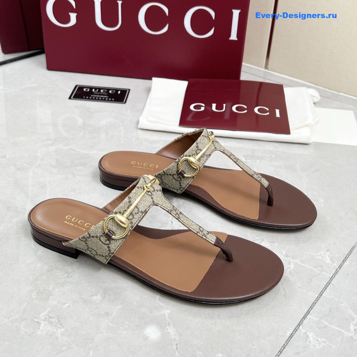 Gvc*1 blondie gg canvas thong sandals