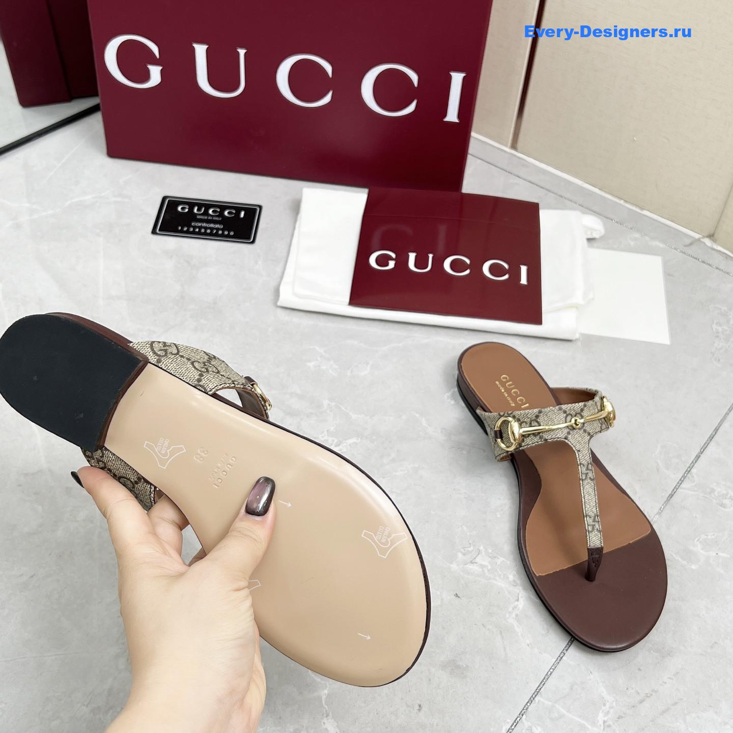 Gvc*1 blondie gg canvas thong sandals