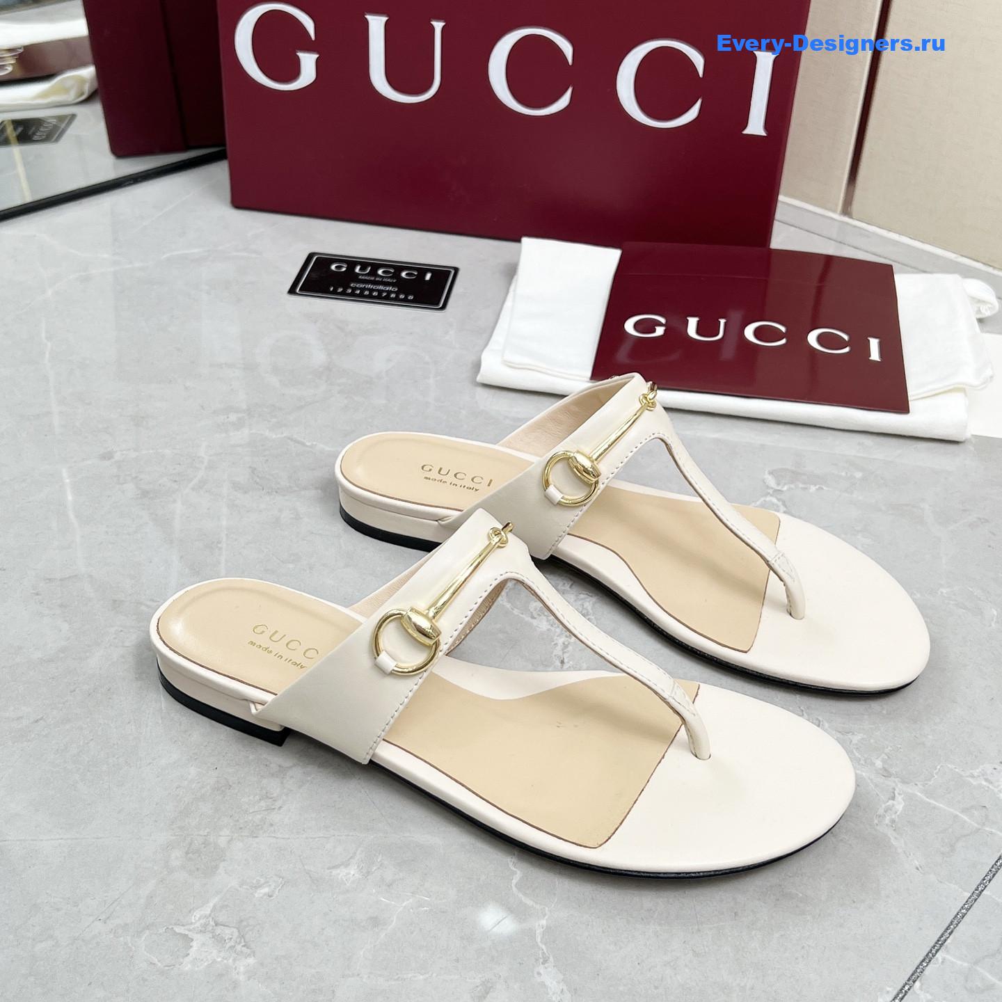 Gvc*1 blondie white gg thong sandals