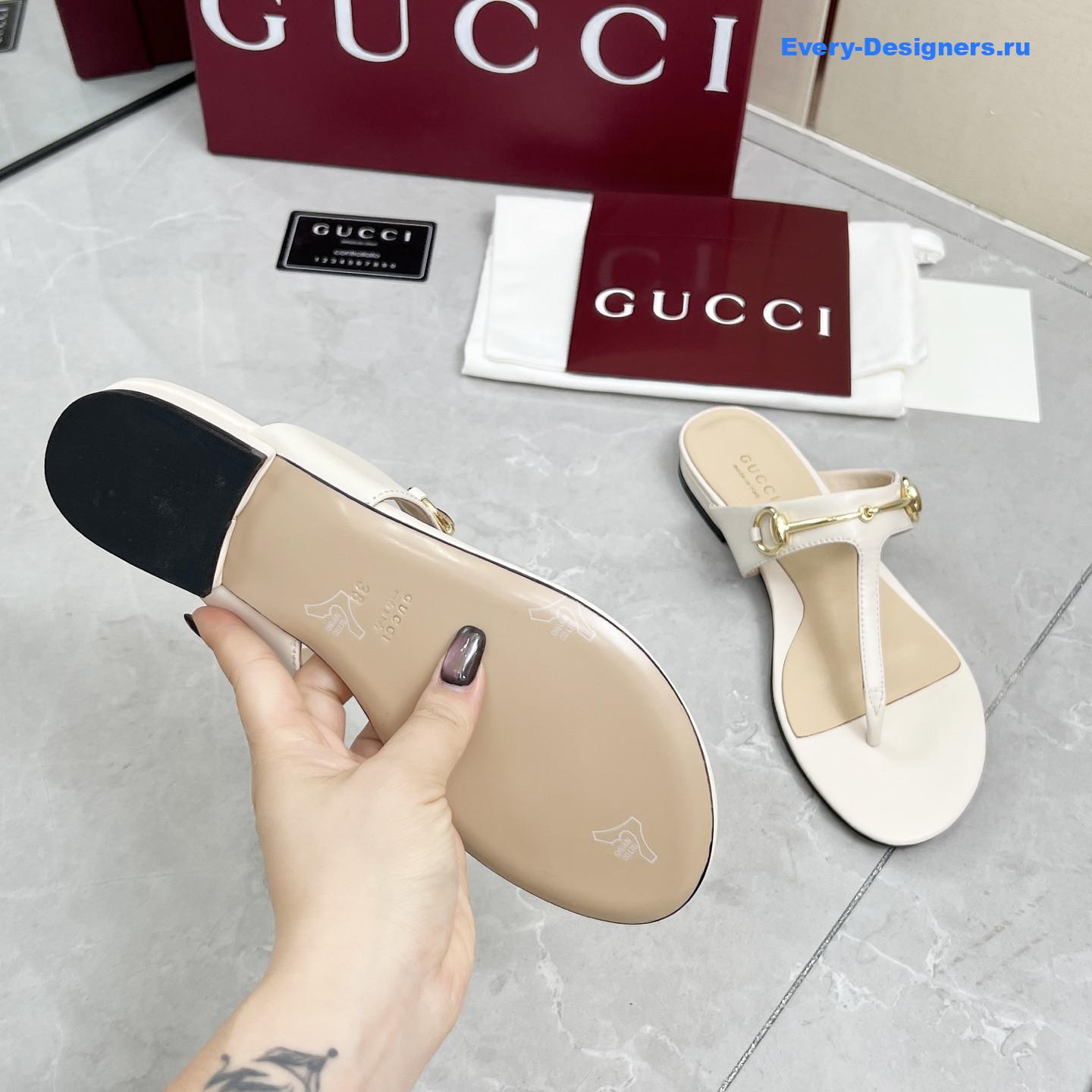 Gvc*1 blondie white gg thong sandals