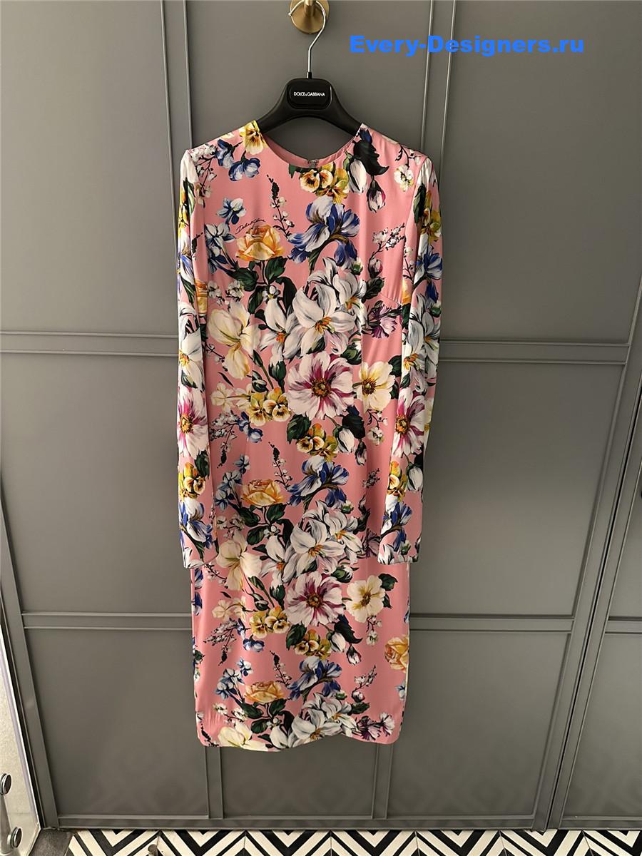 Dolce & Gabbana Floral Silk Midi Dress