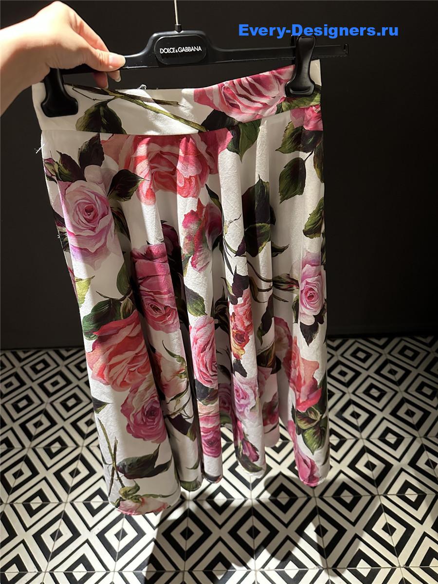 Dolce & Gabbana Rose-Print Skirt