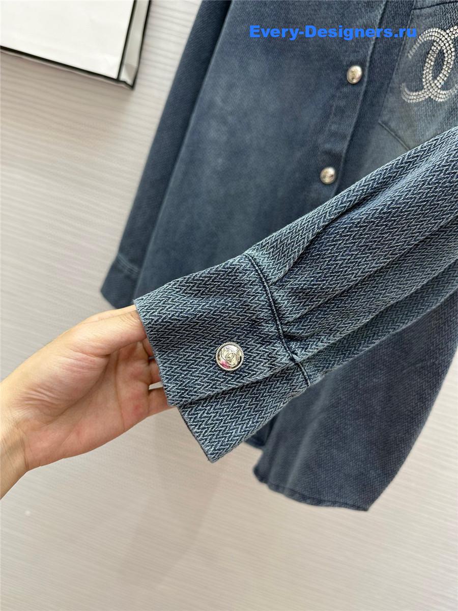 Ch**el embroidered denim shirt jacket