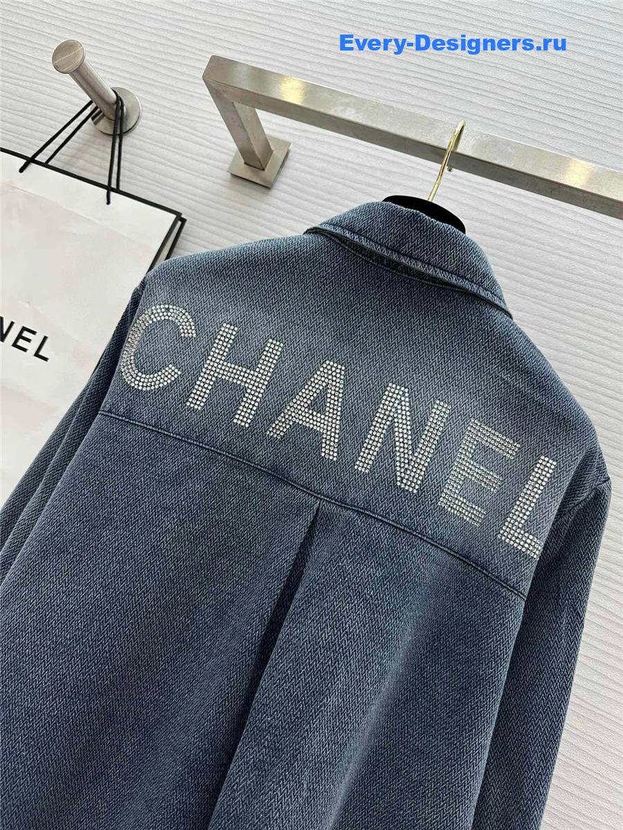 Ch**el embroidered denim shirt jacket