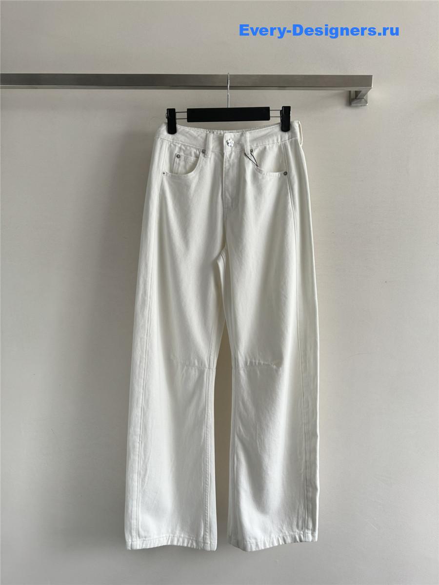 L0ew* white high waist straight jeans