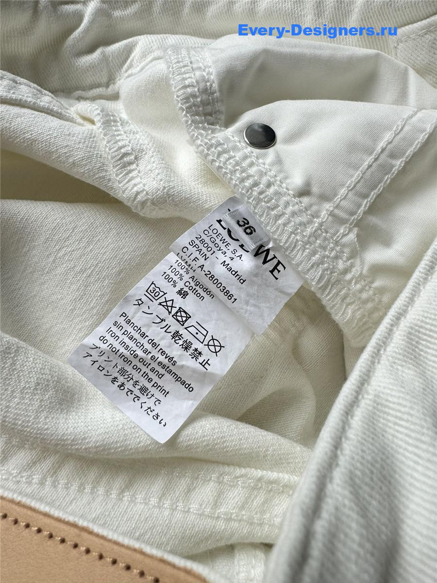 L0ew* white high waist straight jeans