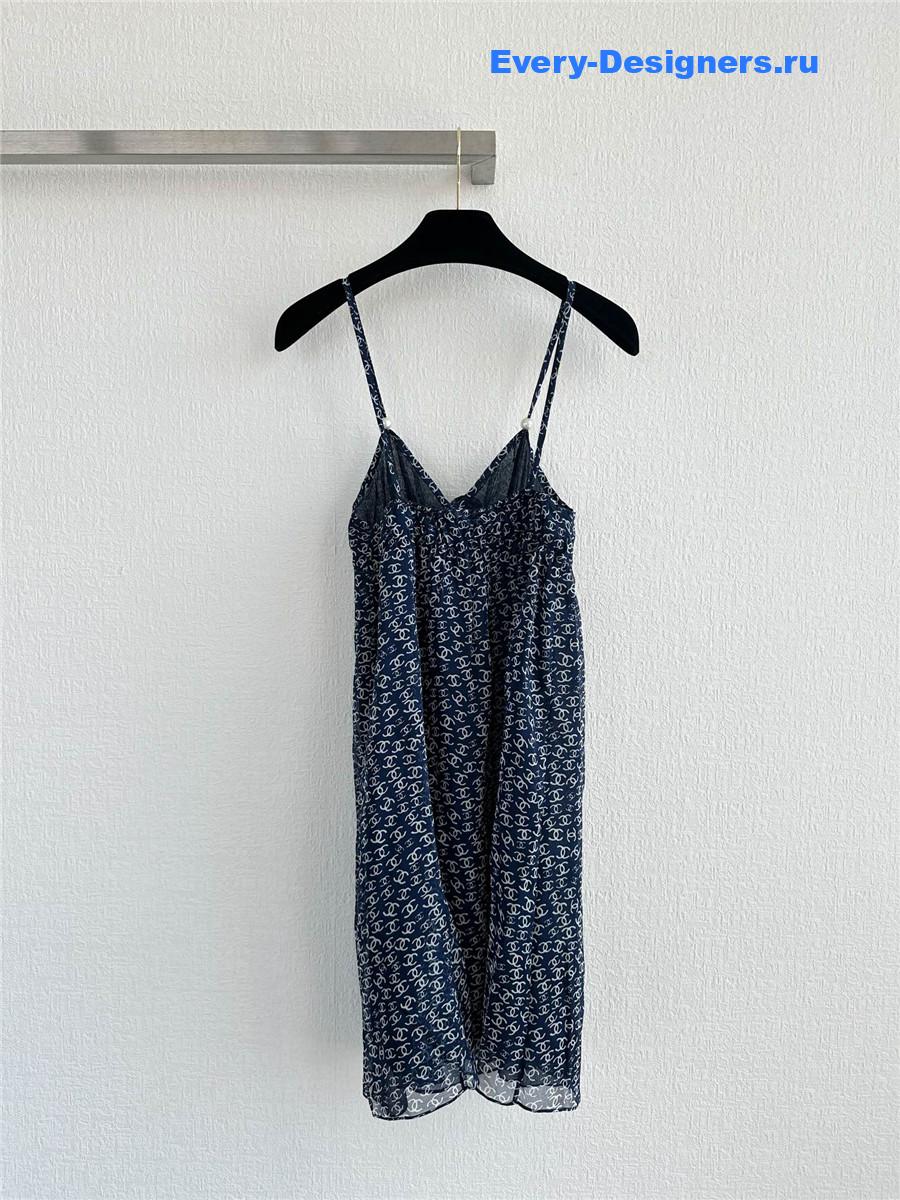 Ch**el cc printed suspender skirt