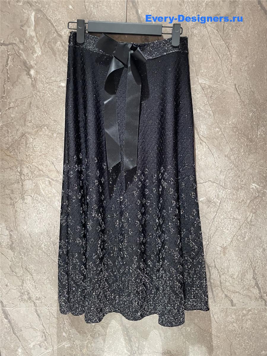 Ch**el black printed skirt