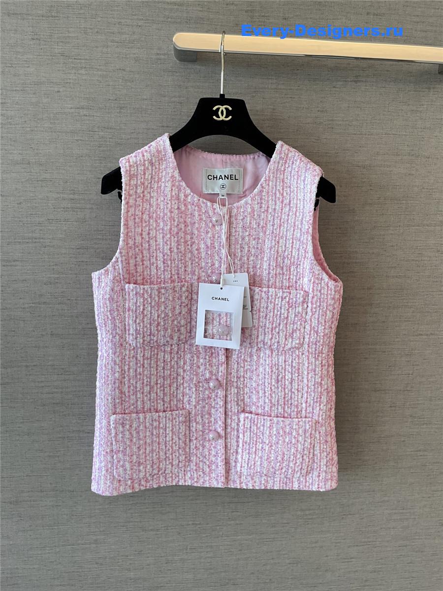 Ch**el pink tweed vest