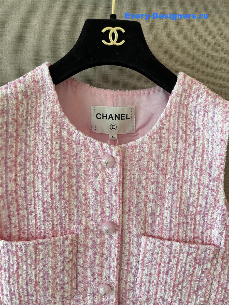 Ch**el pink tweed vest
