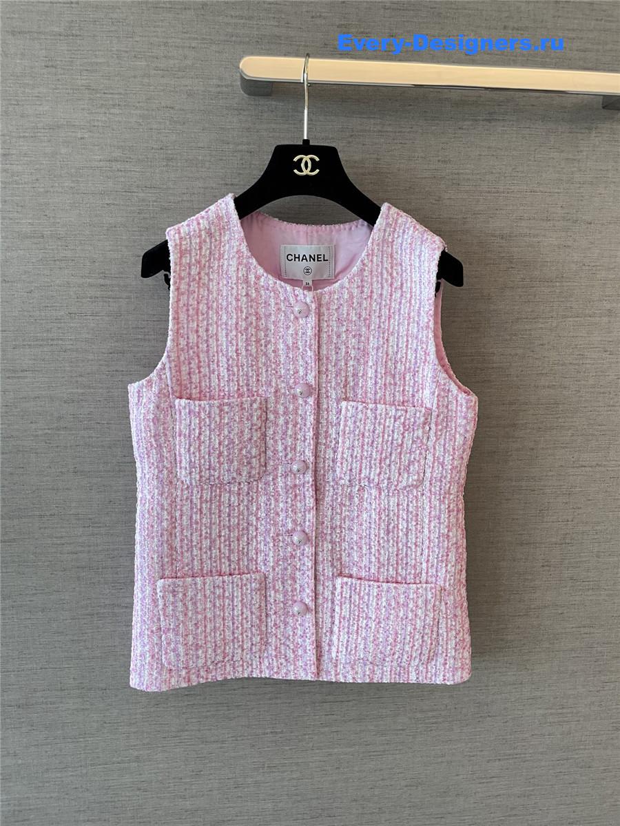 Ch**el pink tweed vest
