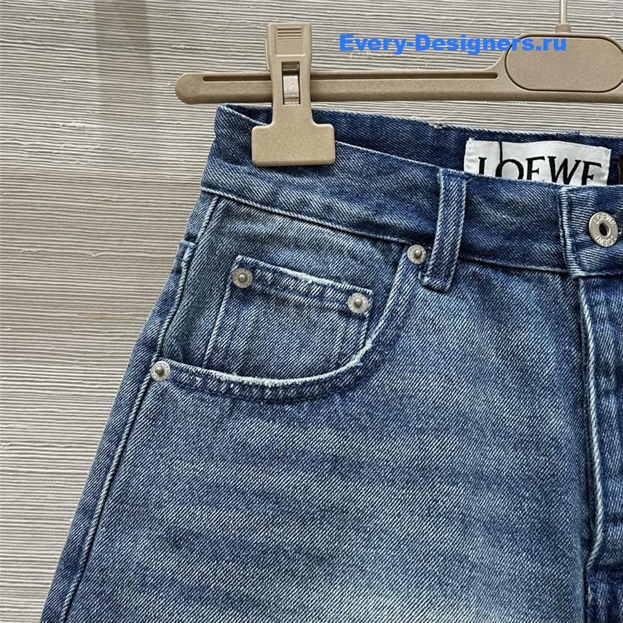 L0ew* pocket logo denim shorts