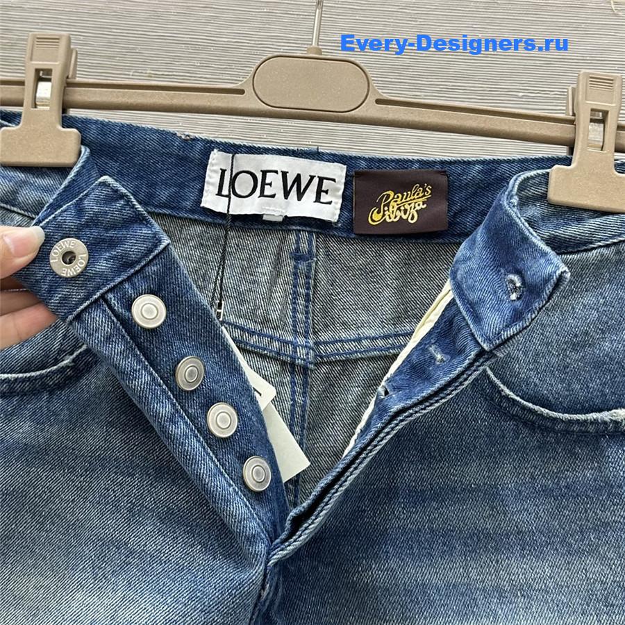 L0ew* pocket logo denim shorts
