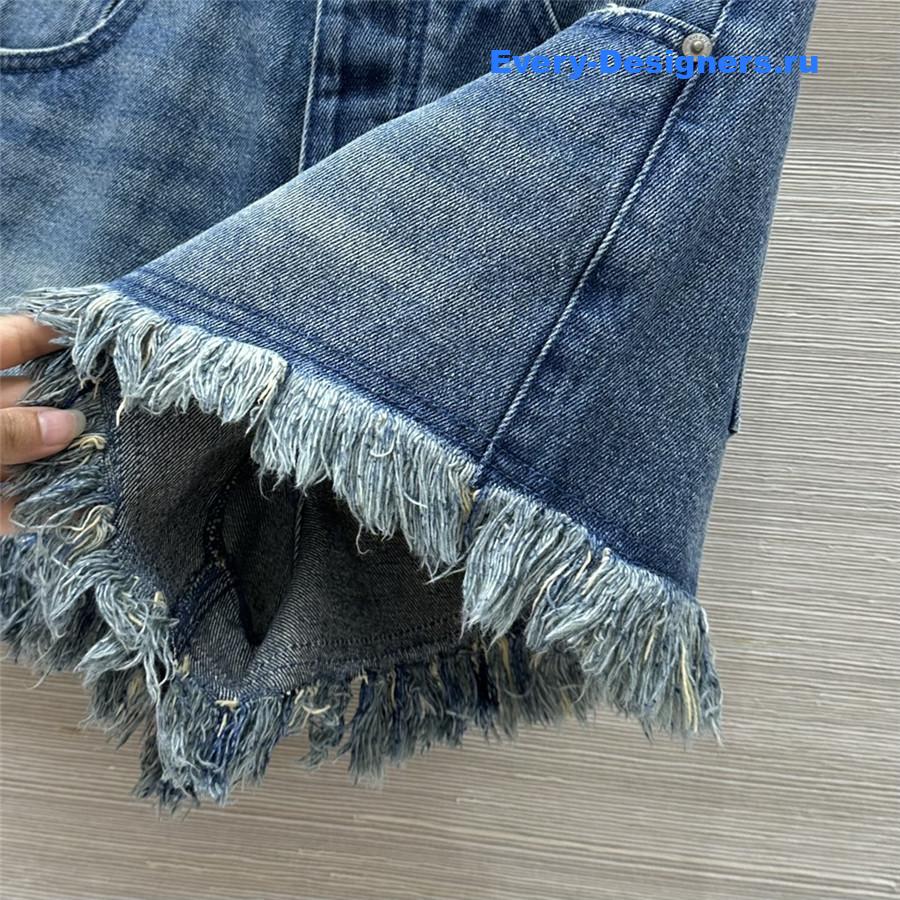 L0ew* pocket logo denim shorts