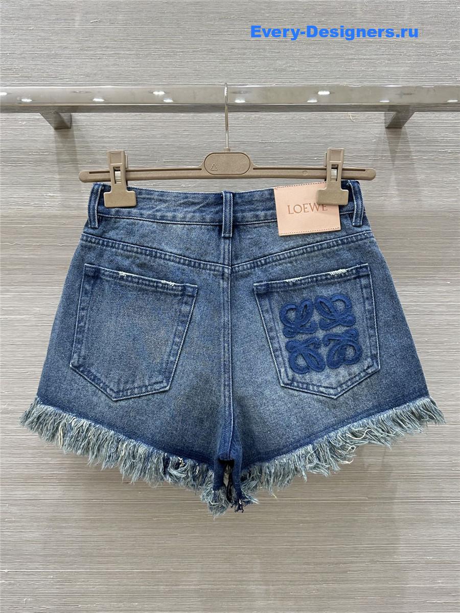 L0ew* pocket logo denim shorts