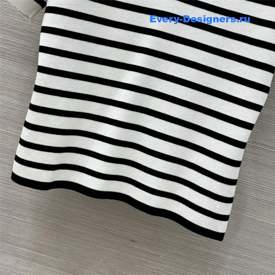 L0ew* striped knit polo top