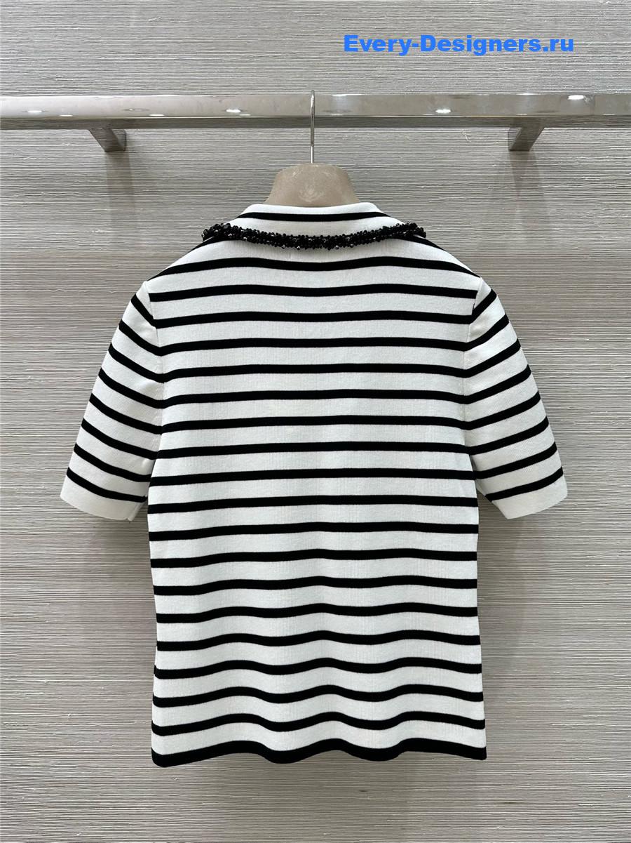 L0ew* striped knit polo top