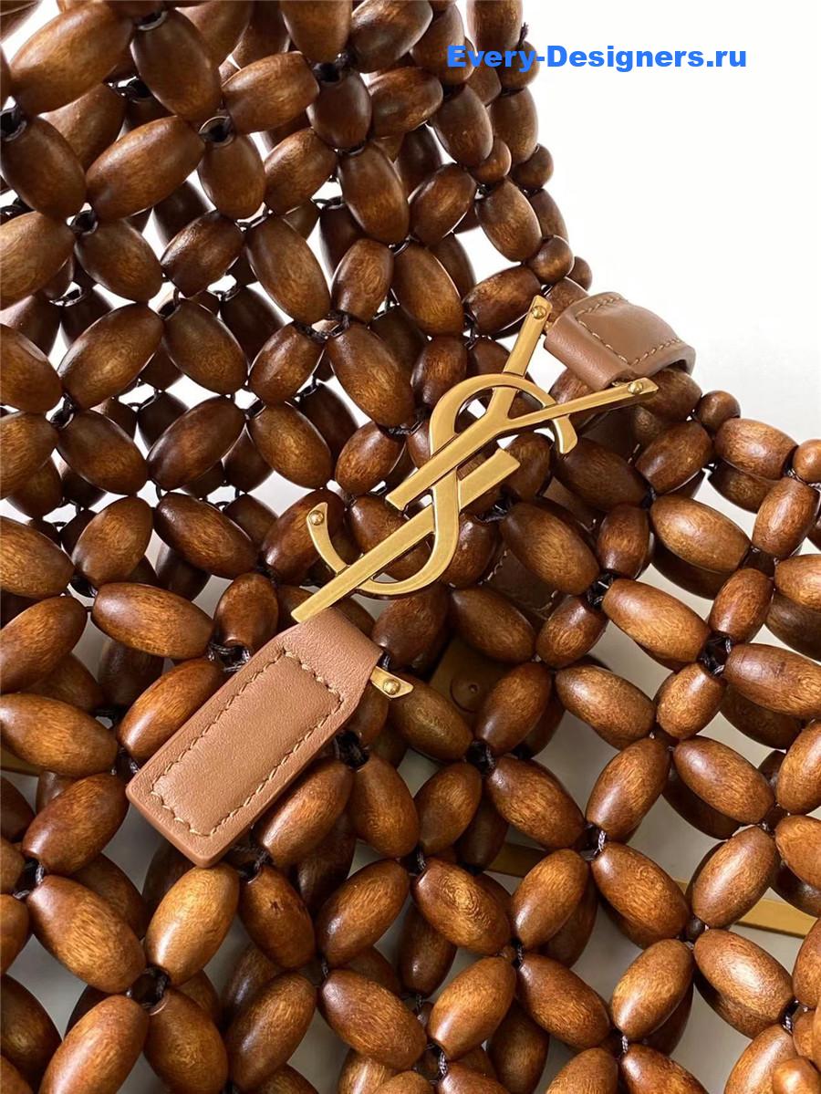 Sa1nt Lau*nt le 5 À 7 beaded wood hobo bag