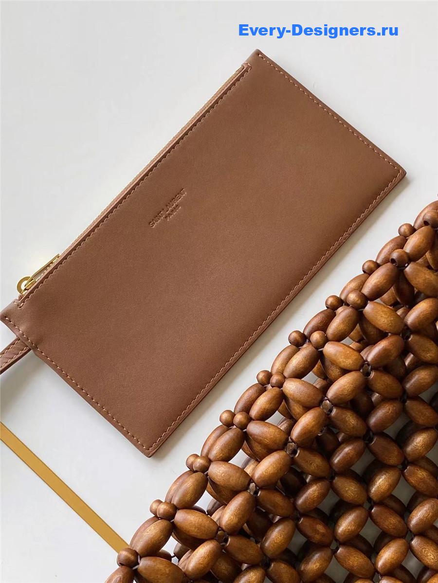 Sa1nt Lau*nt le 5 À 7 beaded wood hobo bag