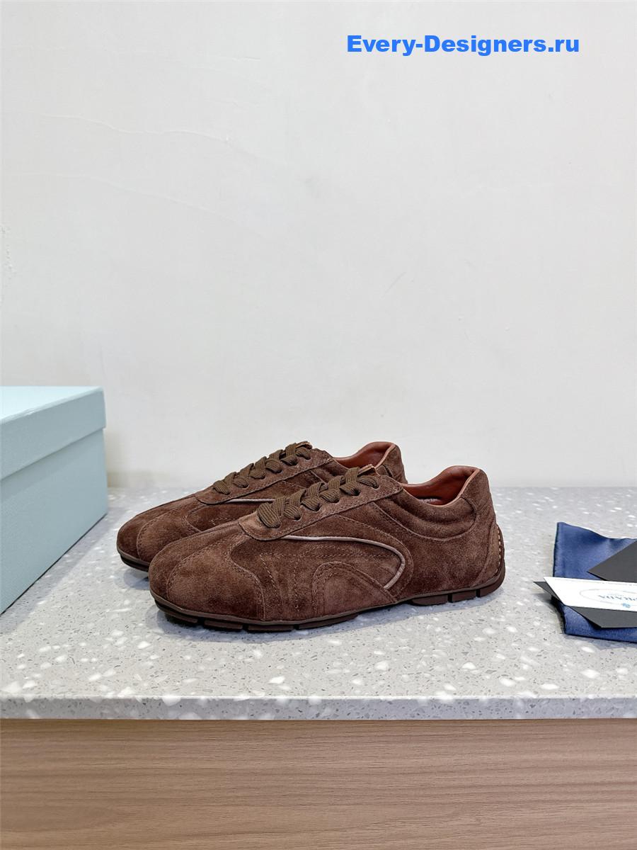 Pra*a brown suede sneakers