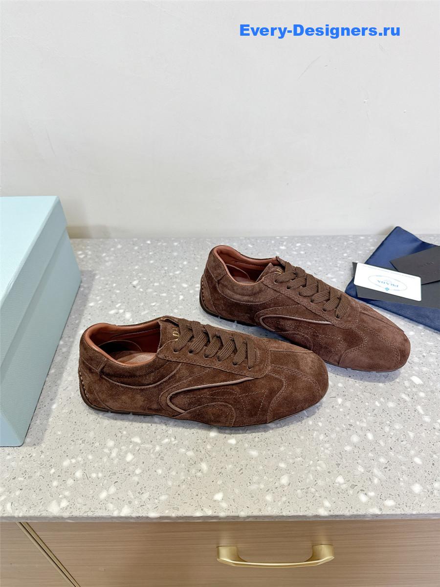 Pra*a brown suede sneakers