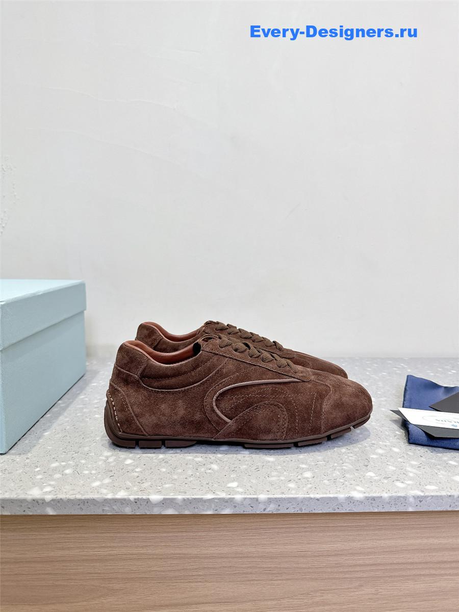 Pra*a brown suede sneakers
