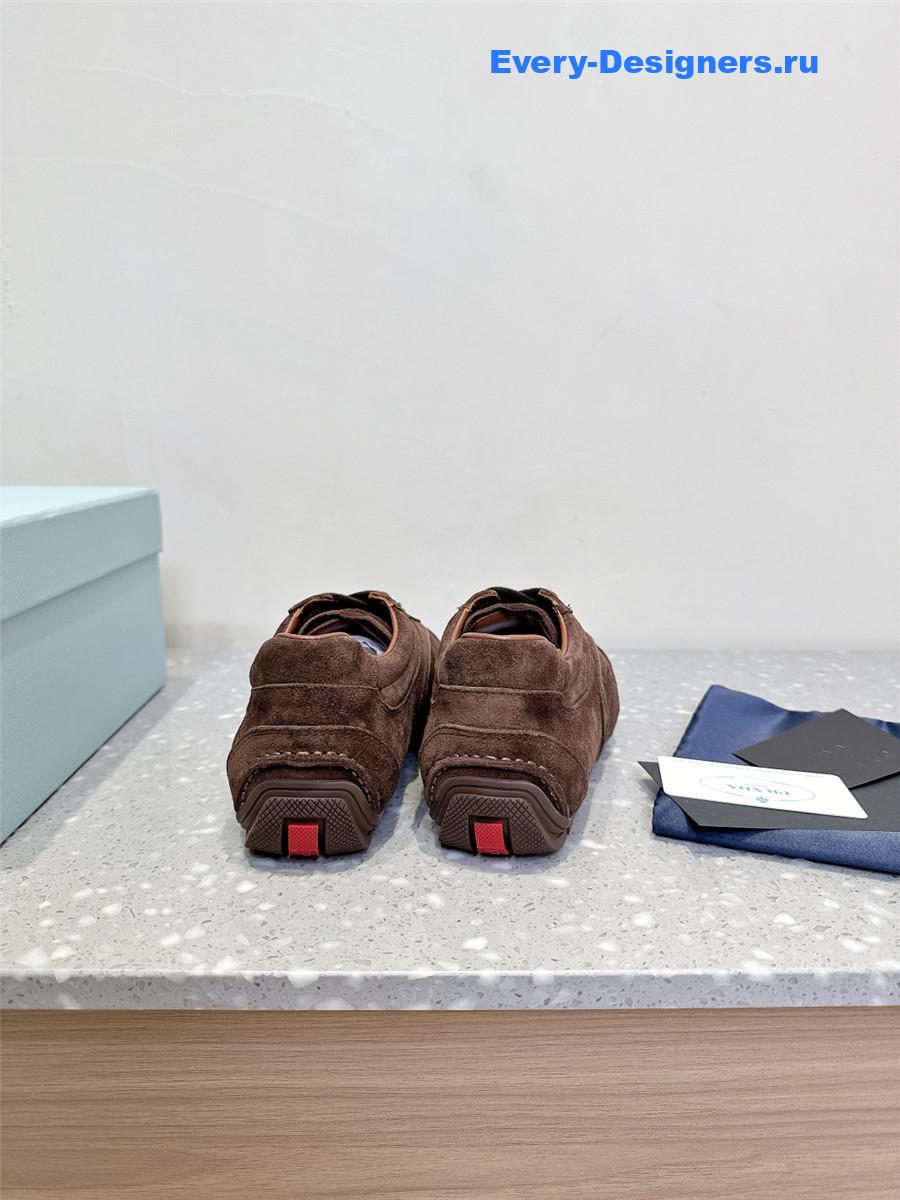 Pra*a brown suede sneakers