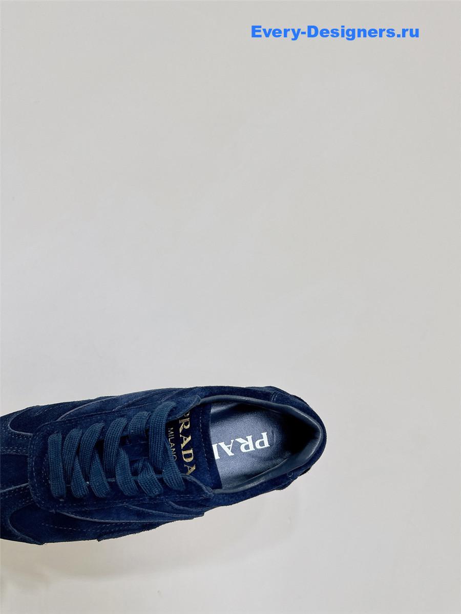 Pra*a dark blue suede sneakers