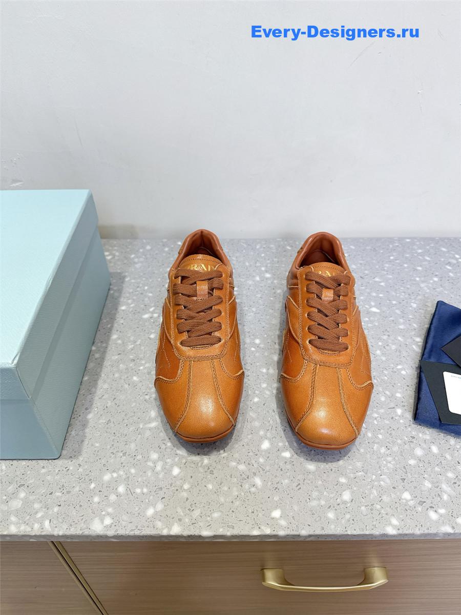 Pra*a brown leather sneakers