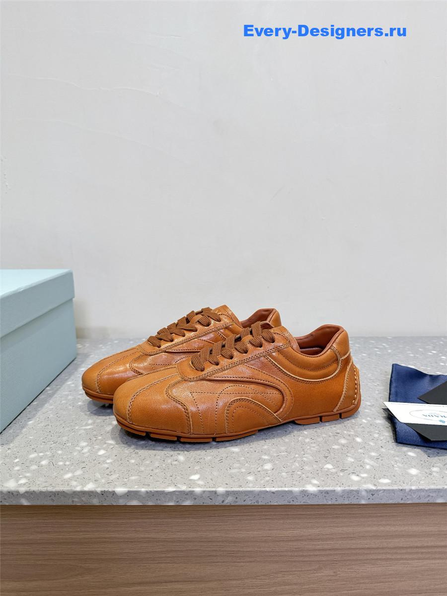 Pra*a brown leather sneakers