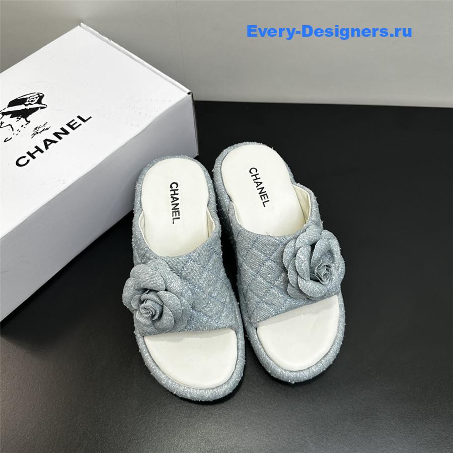 Ch**el camellia wedge slippers