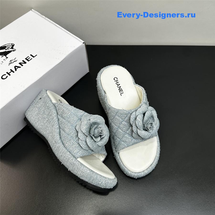 Ch**el camellia wedge slippers