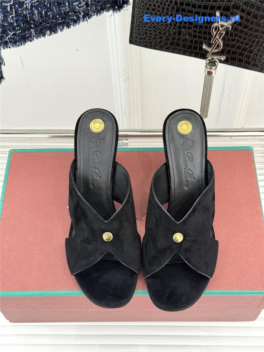 L0r0 P1ana black suede vera sandals