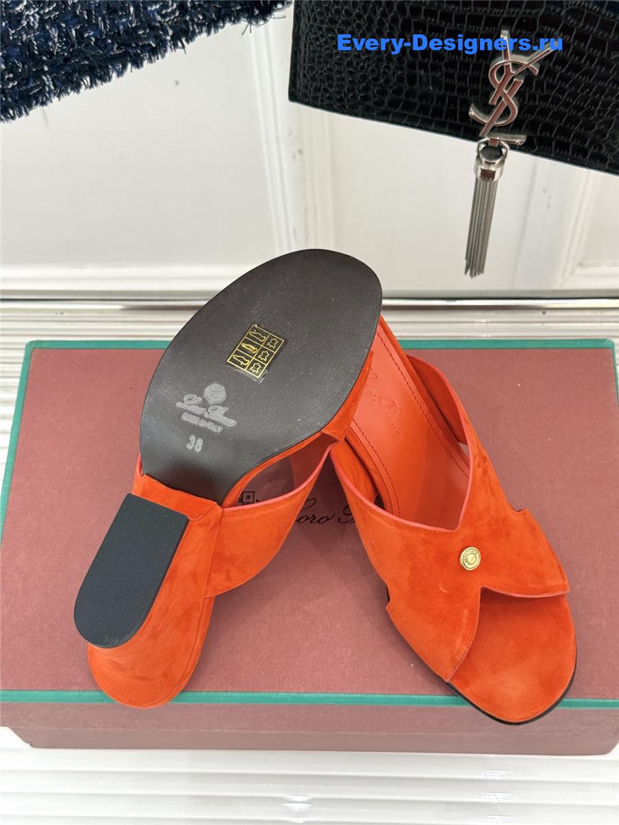 L0r0 P1ana orange suede vera sandals