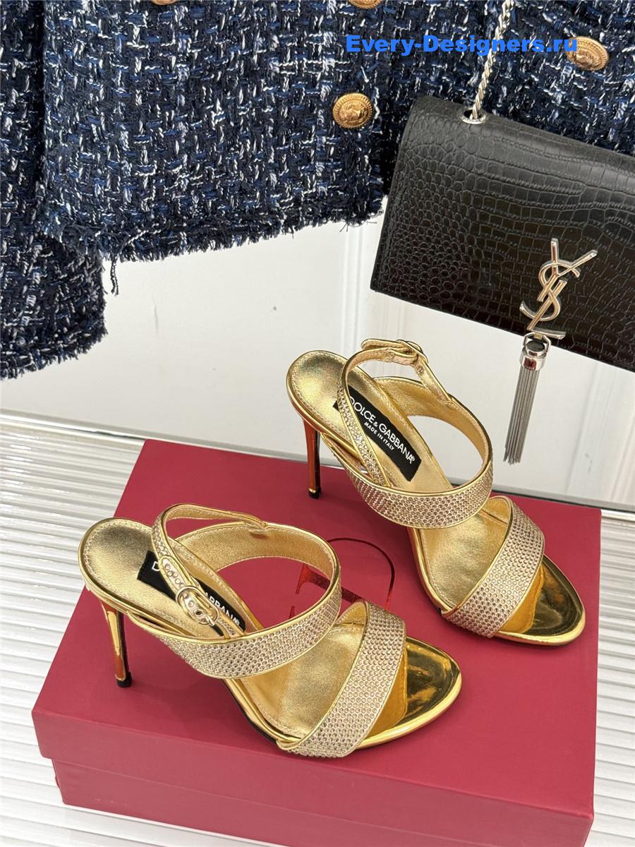 Dolce & Gabbana Gold Rhinestone Heels