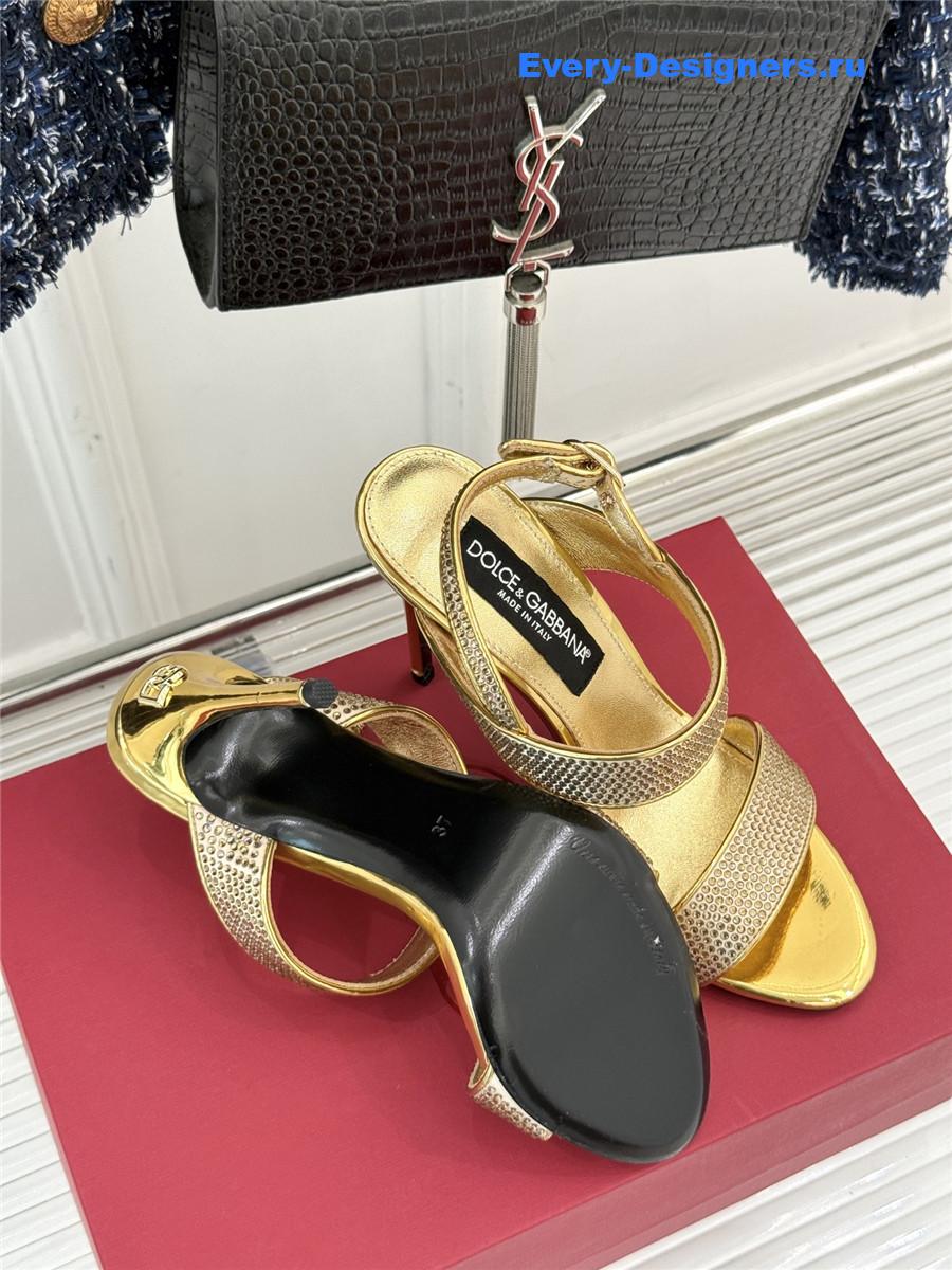 Dolce & Gabbana Gold Rhinestone Heels