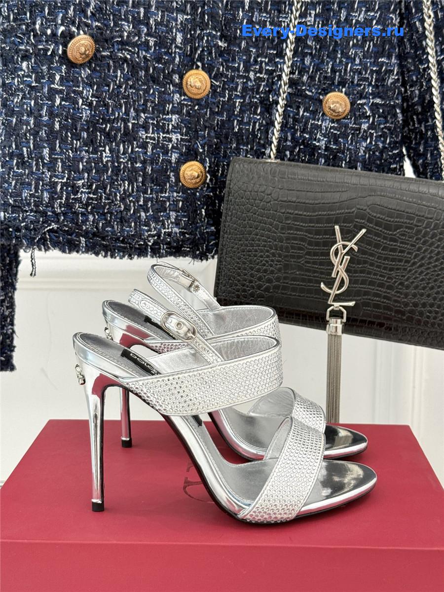 Dolce & Gabbana Silver Rhinestone Heels